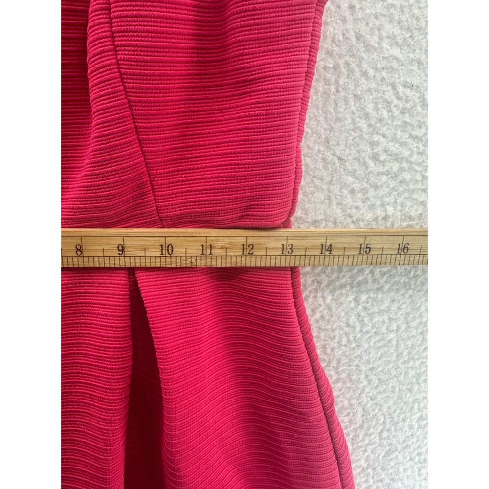 UA Los Angeles Pink Textured Fit Flare Mini Dress Cutout Back Sleeveless M - Picture 6 of 11